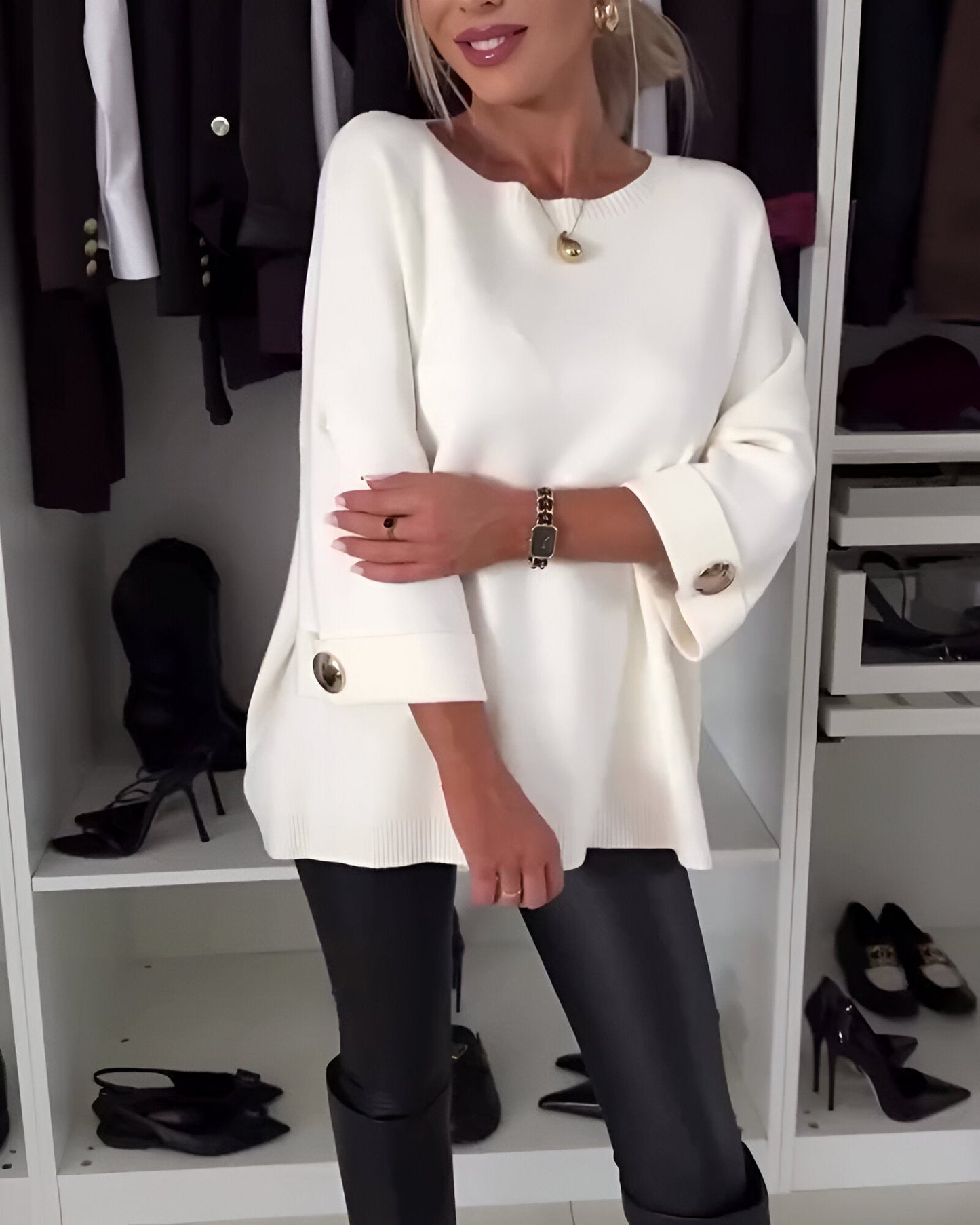 Lucie™ | Miękki sweter z guzikami