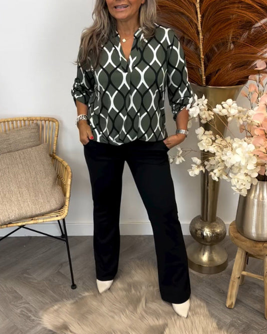 Margaux™ | Luźna Bluzka z Eleganckim Wzorem