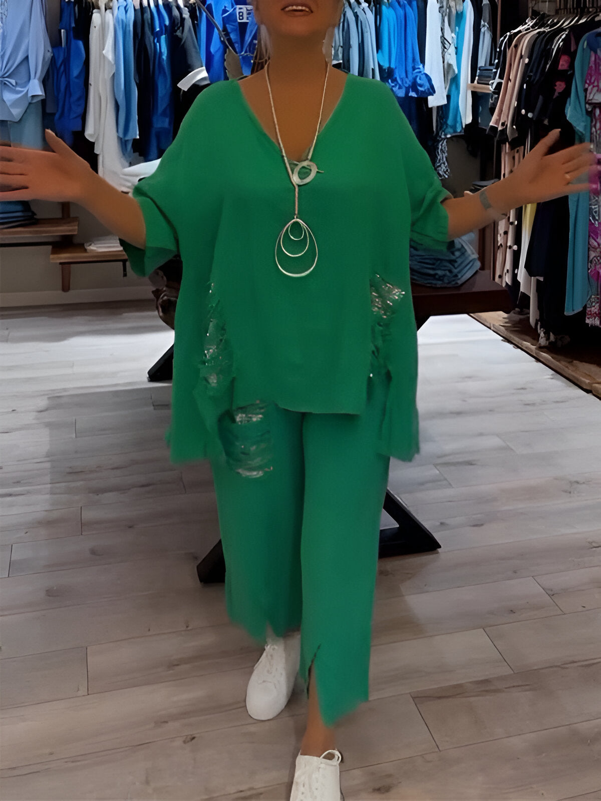 Claire™ | Letni zestaw dwuczęściowy z detalami