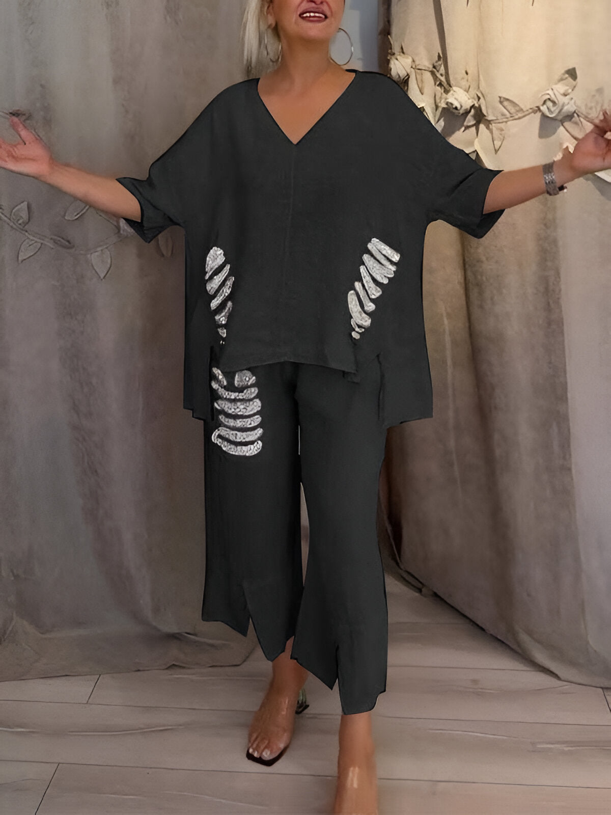 Claire™ | Letni zestaw dwuczęściowy z detalami